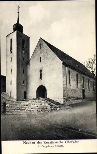 Ak Oberköst Burgebrach Steigerwald Bayern, Neubau der Kuratiekirche