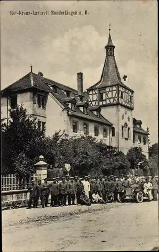 Ak Munderkingen an der Donau, Rot-Kreuz-Lazarett, Soldaten in Uniform