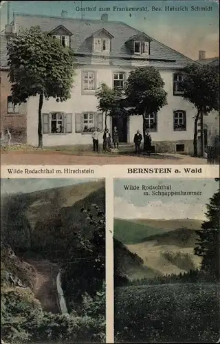 Ak Bernstein Schwarzenbach am Wald Oberfranken, Gasthof zum Frankenwald, Wilde Rodachthal