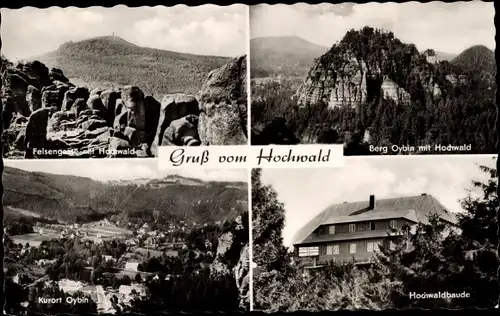 Ak Oybin in der Oberlausitz, Zittauer Gebirge, Hochwald, Berg Oybin, Hochwaldbaude, Ort