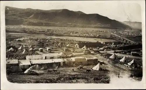 Foto Ak Marokko, Landschaft mit Lager