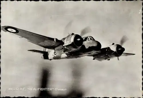 Ak Britisches Kampfflugzeug, Royal Air Force, Bristol Beaufighter, Jagdflugzeug