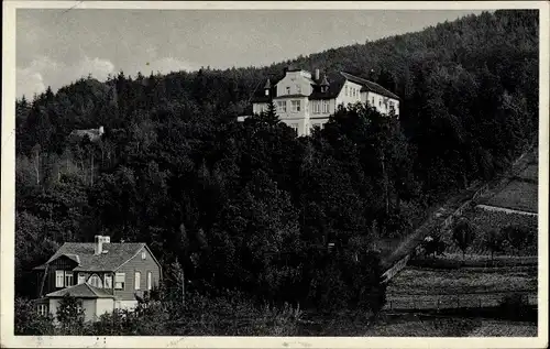 Ak Hasserode Wernigerode am Harz, Handwerker Erholungsheim, Gesamtansicht, Wald