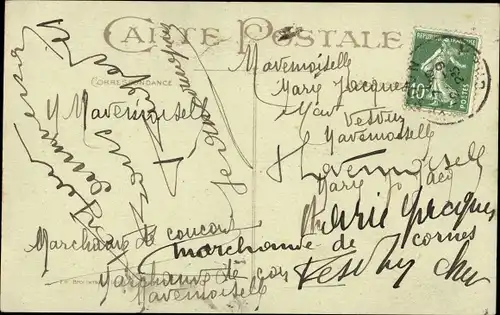 Ak Liebespaar in französischen Trachten