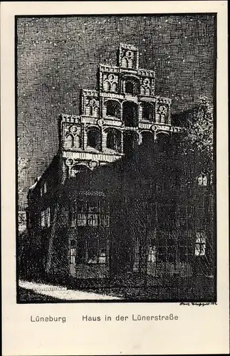 Künstler Ak Blossfeld, Karl, Lüneburg in Niedersachsen, Haus in der Lünerstraße