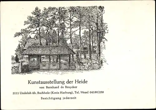 Künstler Ak Bernhard de Bruycker, Undeloh in der Lüneburger Heide, Kunstausstellung der Heide