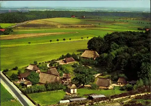 Ak Ehestorf Rosengarten in Niedersachsen, Freilichtmuseum am Kiekeberg, Fliegeraufnahme