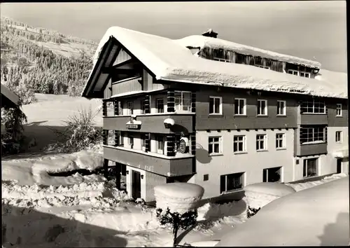 Ak Bolsterlang im Allgäu, Café Pension Köberle, Winter