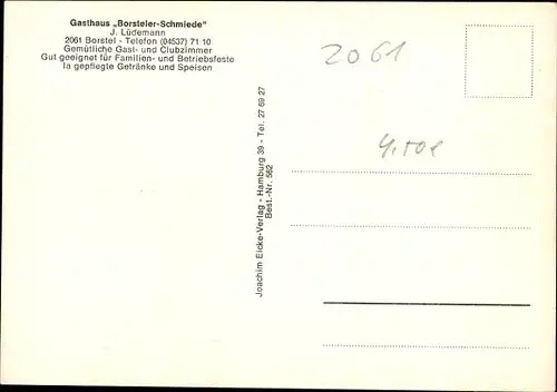 Ak Borstel Sülfeld in Schleswig Holstein, Gasthaus Borsteler Schmiede