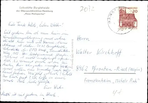 Ak Bargteheide in Schleswig Holstein, Lehrstätte der Oberpostdirektion Hamburg, Haus Malepartus