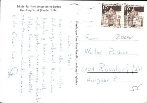 Ak Hamburg Wandsbek Sasel, Schule der Konsumgenossenschaften