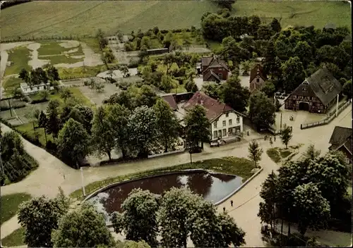 Ak Hoisdorf in Schleswig Holstein, Harms Gasthof, Luftbild