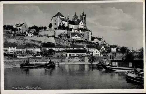 Ak Breisach am Oberrhein, Rheinhafen, Dom, Wohnhäuser