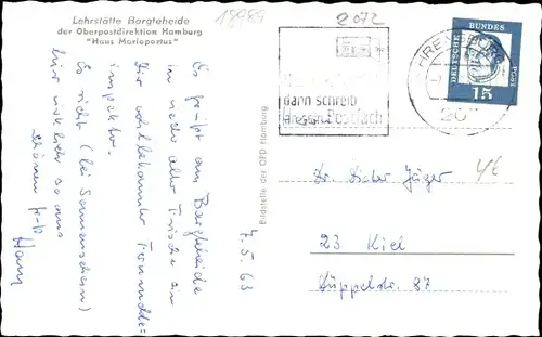 Ak Bargteheide in Holstein, Lehrstätte Bargteheide der Oberpostdirektion Hamburg, Haus Malepartus