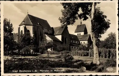 Ak Mittelzell Insel Reichenau Bodensee, Blick auf das Münster