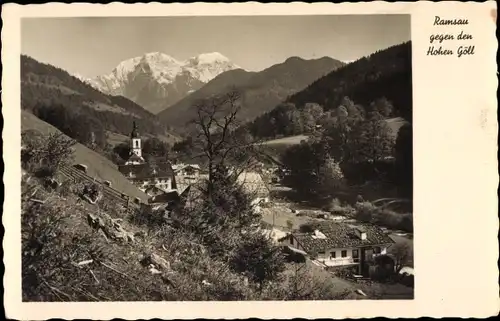 Ak Ramsau im Berchtesgadener Land Oberbayern, Teilansicht mit Hoher Göll
