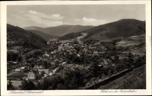 Ak Sitzendorf in Thüringen, Gesamtansicht von der Eisenbahn aus