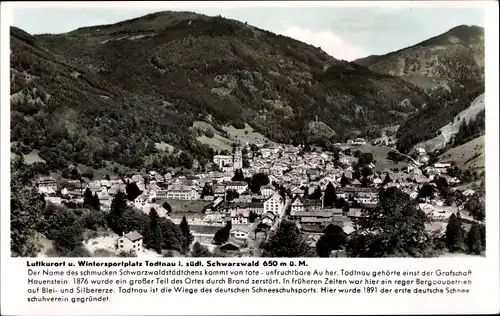 Ak Todtnau im Südschwarzwald, Totalansicht