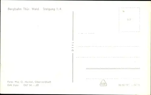 Ak Thüringer Wald, Bergbahn