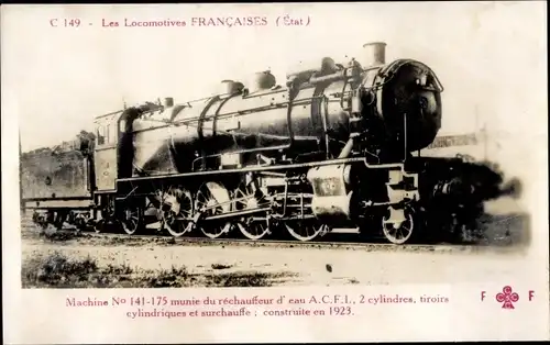 Ak Les Locomotives Francaises, Etat, Machine No. 141-175, Dampflokomotive