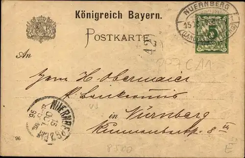 Ak Nürnberg in Mittelfranken, Bayerische Landesausstellung 1896