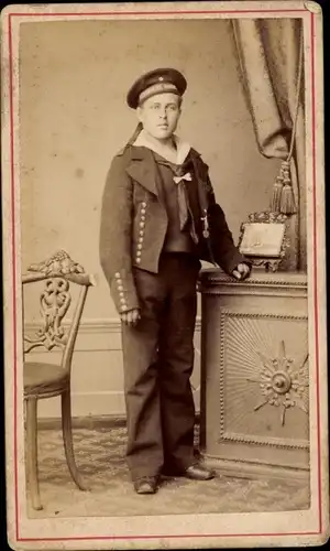 CdV Deutscher Seemann in Uniform, Portrait, Kaiserliche Marine