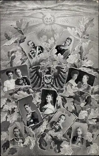 Wappen Ak Preußisches Kaiserhaus, Kaiser Wilhelm II., Kaiserin Auguste Viktoria, Kronprinz, Cecilie