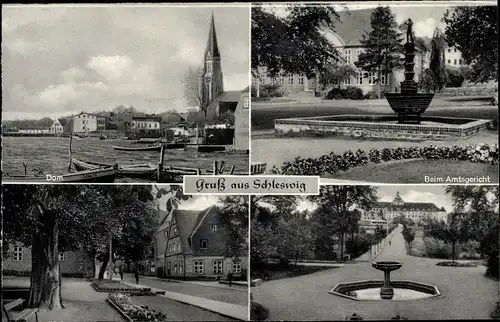 Ak Schleswig an der Schlei, Beim Amtsgericht, Dom, Parkanlagen