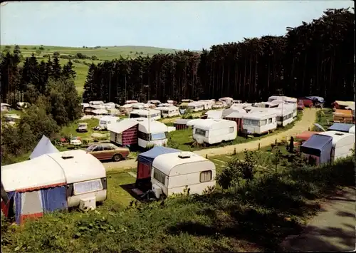 Ak Nastätten im Taunus, Campingplatz, Wohnwagen