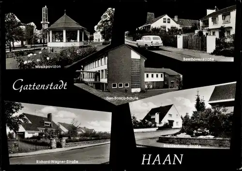 Ak Haan im Rheinland, Musikpavillon, Schule, Beethovenstraße, Richard Wagner Str., Breidenhofer Str.