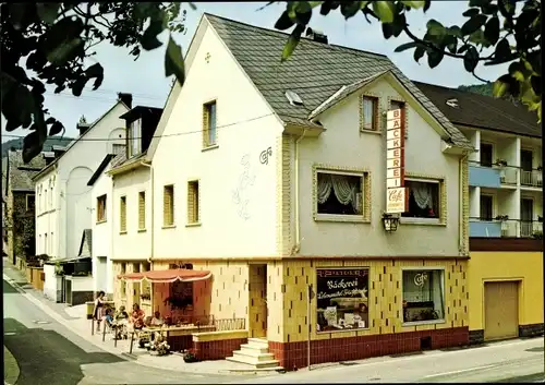 Ak Ellenz Poltersdorf an der Mosel, Bäckerei und Café Dehren, Moselstraße