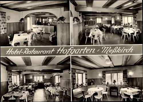 Ak Rohrdorf Meßkirch in Oberschwaben, Hotel Restaurant Hofgarten, Innenansichten