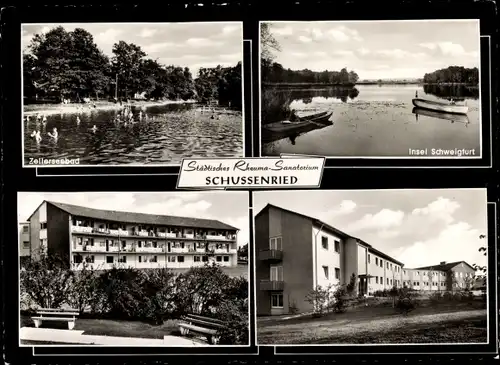 Ak Bad Schussenried in Oberschwaben, Zellersee, Insel Schweigfurt, Städt. Rheuma Sanatorium