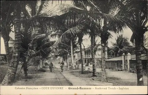 Ak Grand Bassam Elfenbeinküste, Boulevard Treich Laplaine