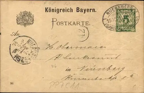 Ak Nürnberg in Mittelfranken, Bayerische Landesausstellung 1896