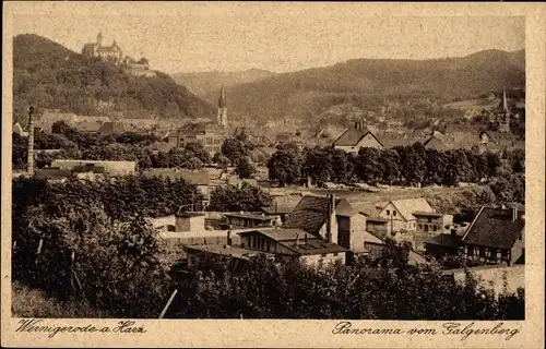 Ak Wernigerode am Harz, Gesamtansicht vom Galgenberg