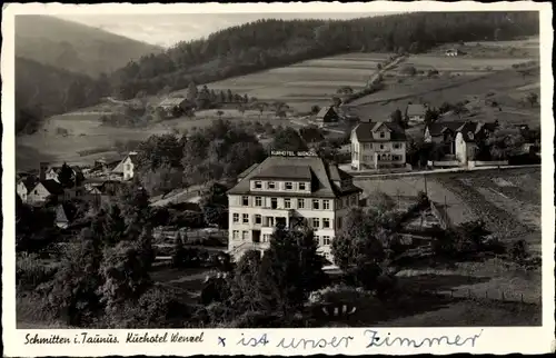 Ak Schmitten im Taunus Hessen, Teilansicht mit Hotel Wenzel