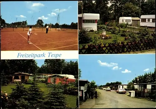 Ak Tespe an der Elbe, Freizeitpark, Tennis, Camping