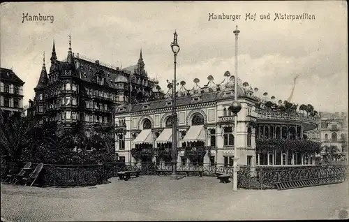 Ak Hamburg, Hamburger Hof, Alsterpavillon