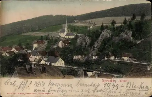 Ak Rechenberg im Erzgebirge, Gesamtansicht, Kirche