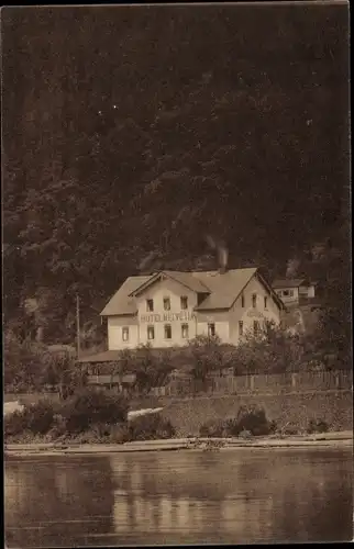 Ak Schmilka Bad Schandau Sächsische Schweiz, Elbhotel Helvetia