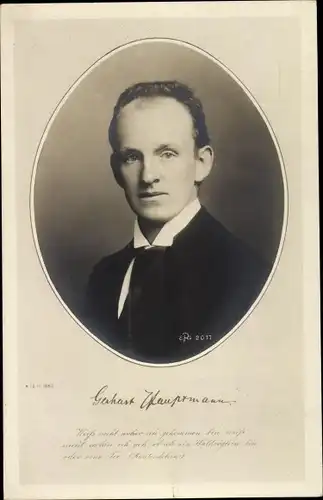 Ak Schriftsteller Gerhart Hauptmann, Portrait