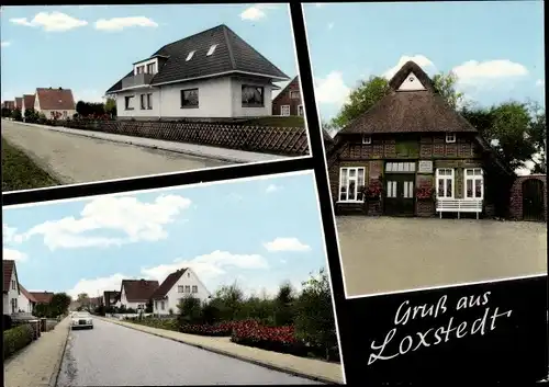 Ak Loxstedt in Niedersachsen, Straßenpartie, Fachwerkhaus