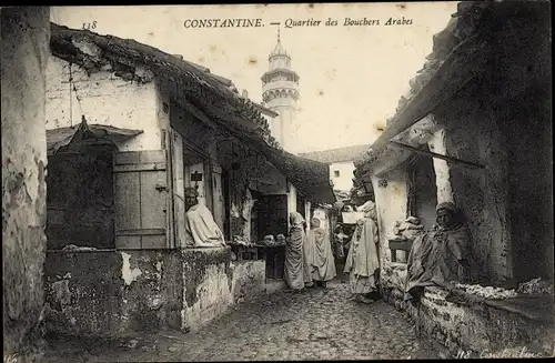 Ak Constantine Algerien, Quartiers des Bouchers Arabes