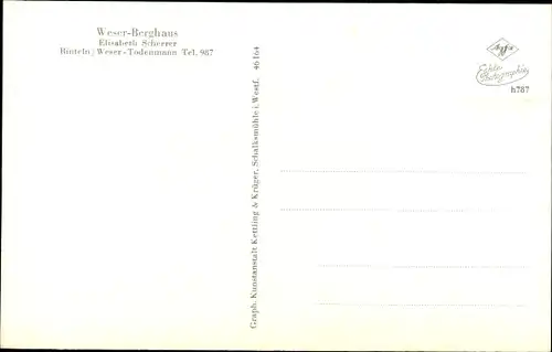 Ak Rinteln an der Weser, Weser Berghaus