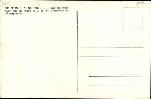 Ak De Tunis a Sienne, Dans un camp d'Afrique du Nord le C. E. F. s'entraine au debarquement