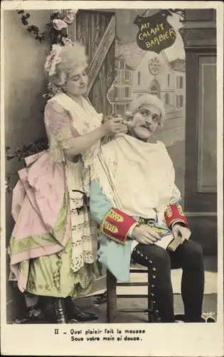 Ak Au Galant Barbier, Quel plaisir fait la mousse sous votre main si douce