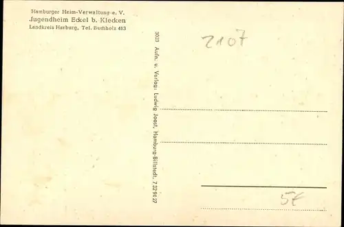Ak Eckel Rosengarten Niedersachsen, Jugendheim Eckel