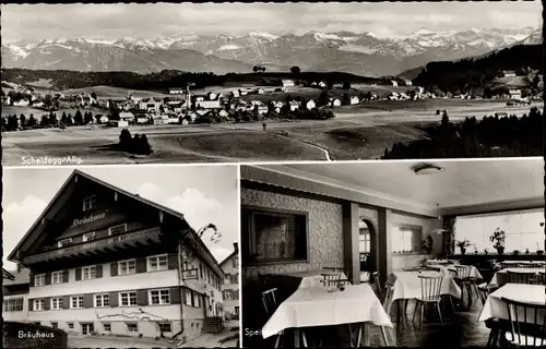 Ak Scheidegg im Allgäu Schwaben, Gasthaus-Pension Bräuhaus, Innenansicht