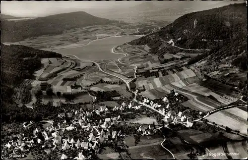 Ak Förrenbach Happurg in Mittelfranken, Fliegeraufnahme, Stausee Frankenalb